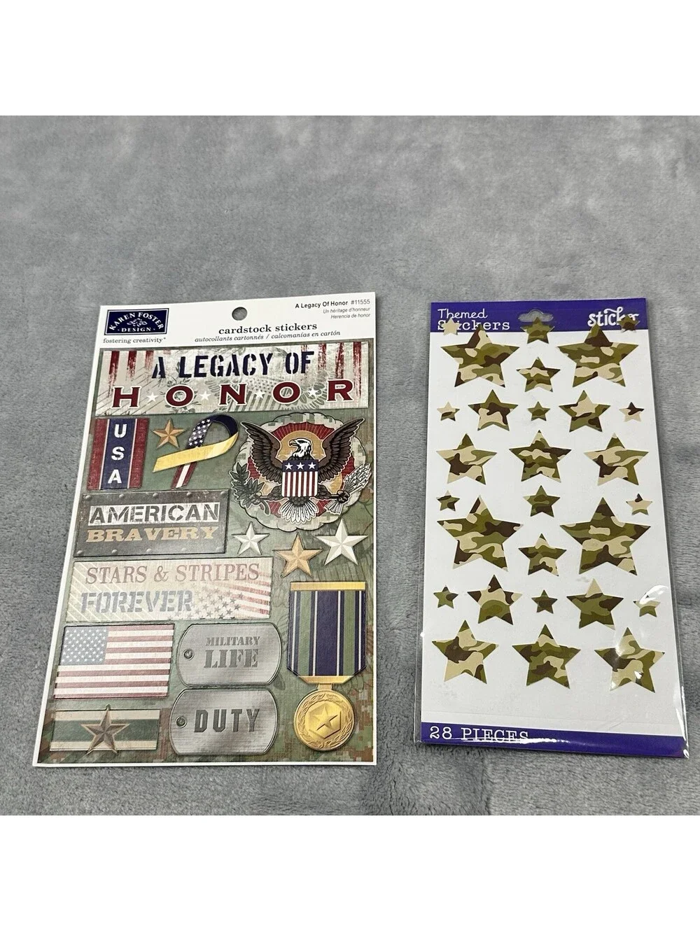 Sticko Stickers U.S. Soldier Flag Camo Dog Tag Scrapbooking EK 5 Packs